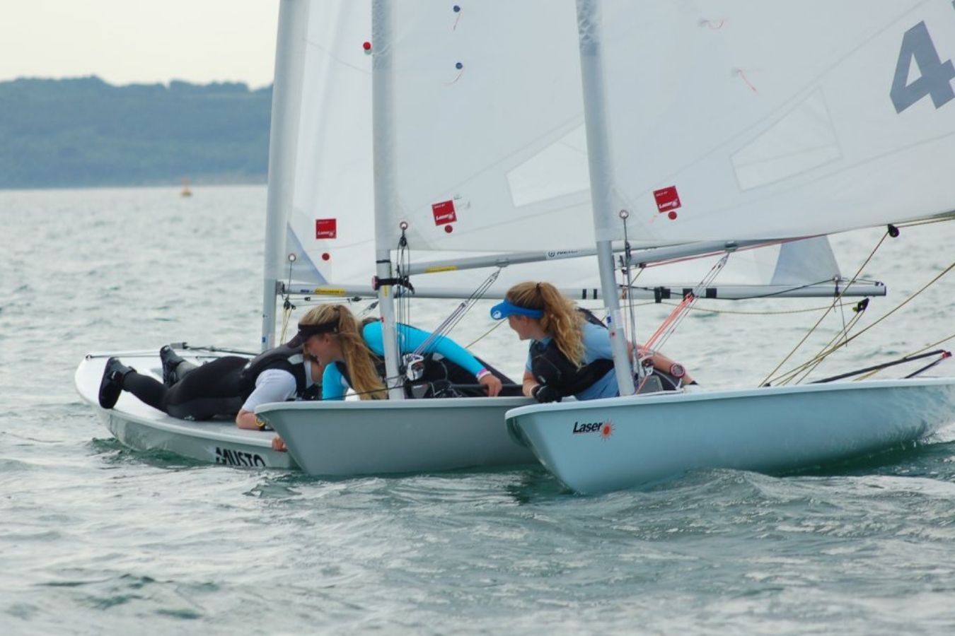 Laser class dinghy sailing at the Royal Lymington Yacht Club Royal