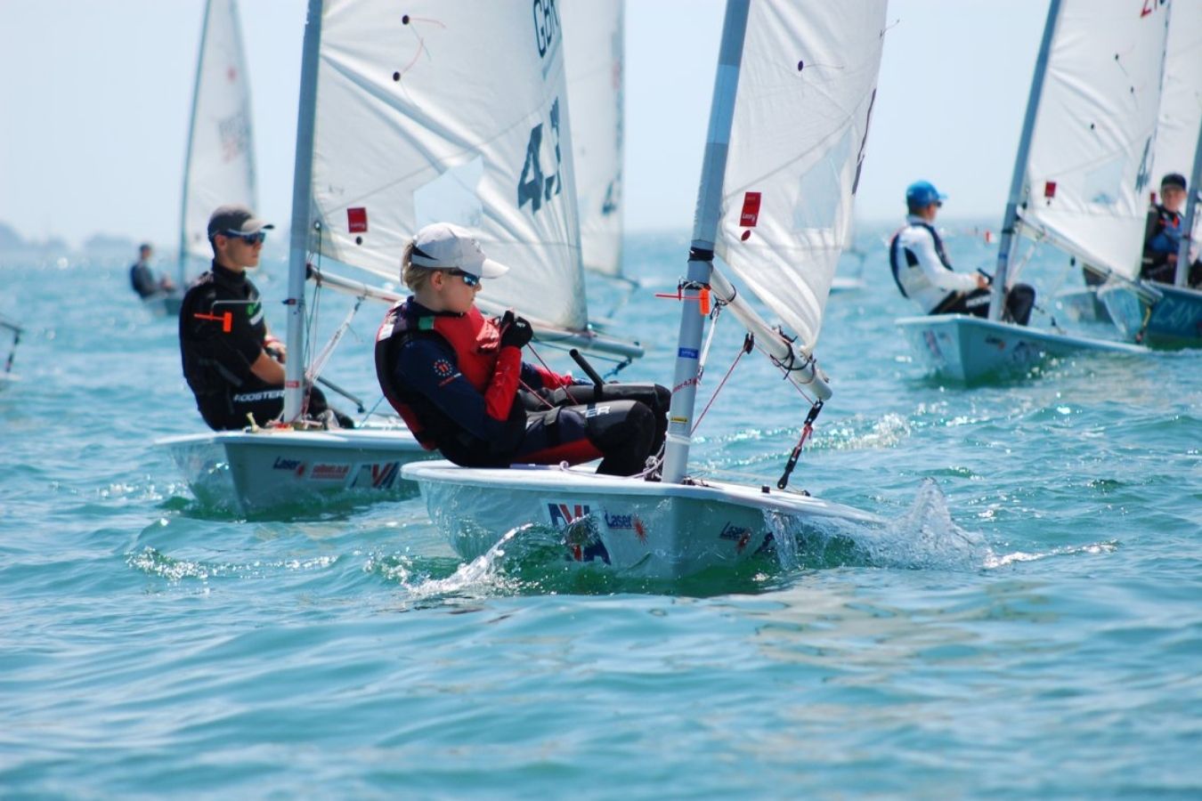 Laser class dinghy sailing at the Royal Lymington Yacht Club Royal